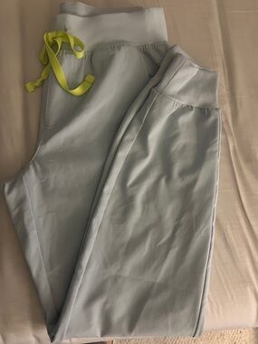 Figs “Open Skies” Light blue Zamora Joggers with Neon Drawstring